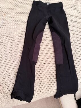 Lumpia Equestrian Kids Black Winter Riding Jods with Knee Grip Panels